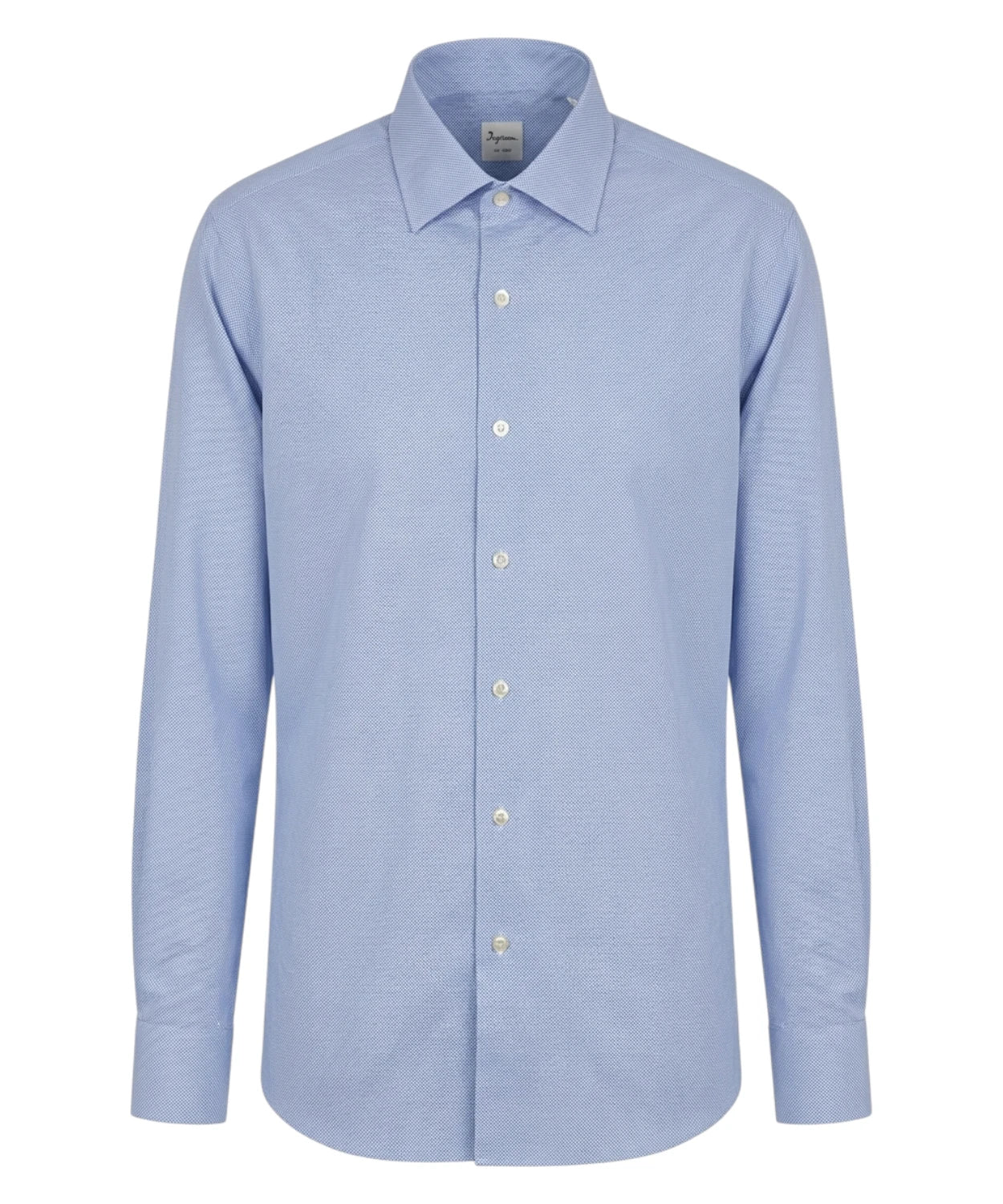Men's Ingram light blue stretch shirt with micro-pattern