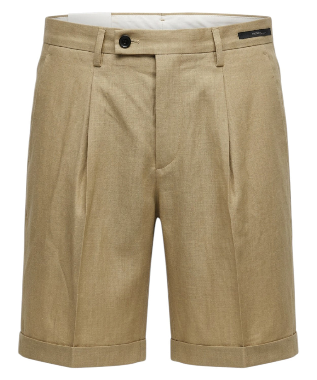 Men's Harry Bermuda shorts in 100% linen with pleats