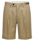 Men's Harry Bermuda shorts in 100% linen with pleats