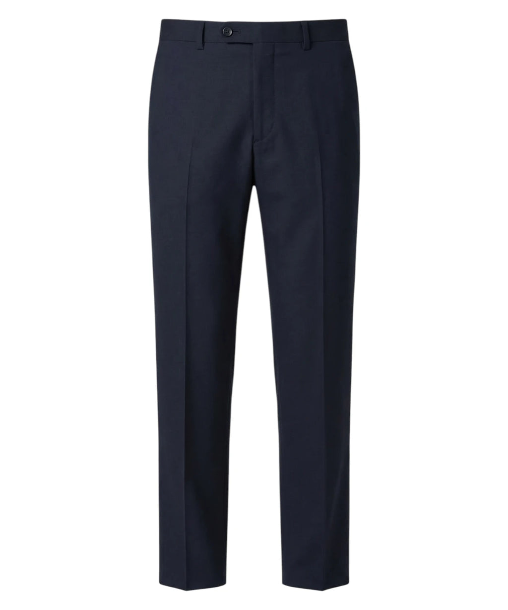 Men's Blue Three-Piece Suit with Elegant Waistcoat