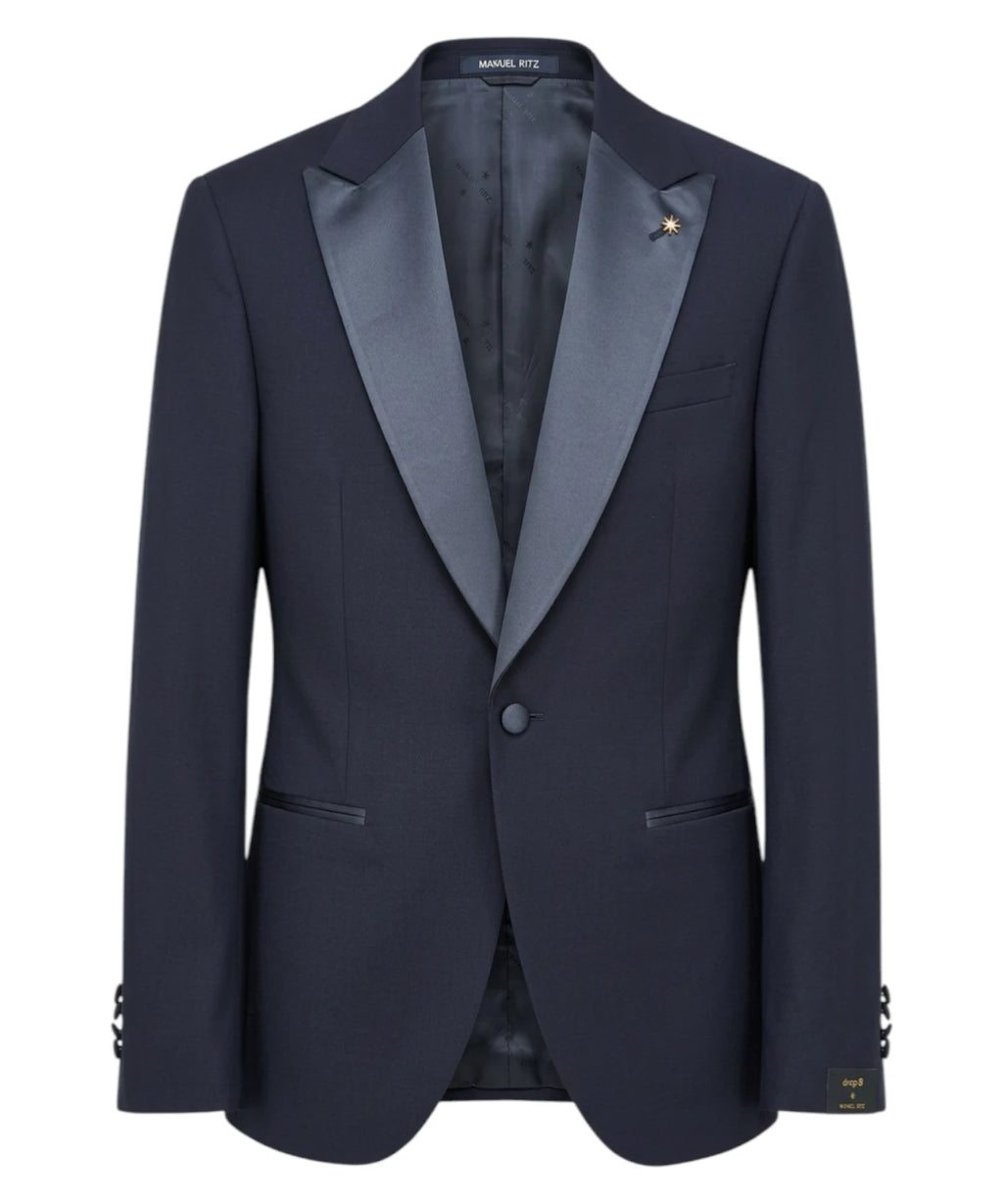 Blauw driedelig smokingpak - elegantie en comfort