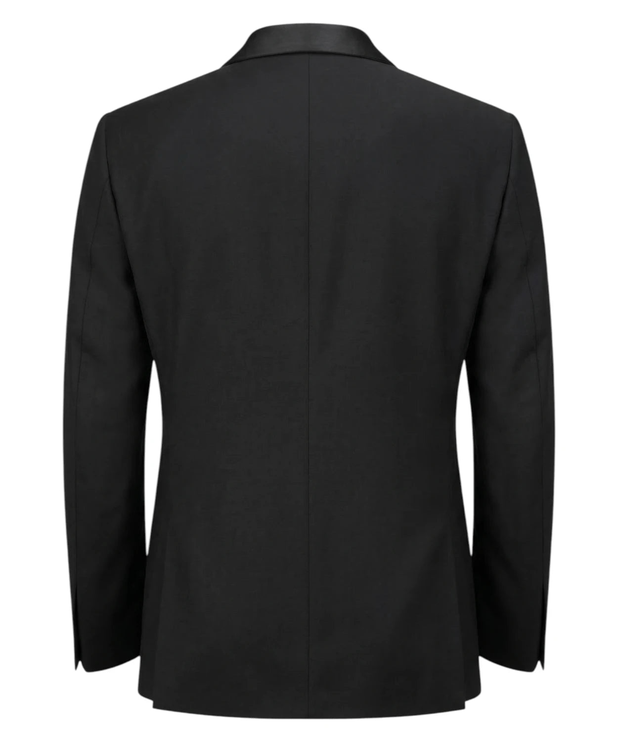 Abito Smoking Uomo Nero Collo Sciallato in Lana Stretch