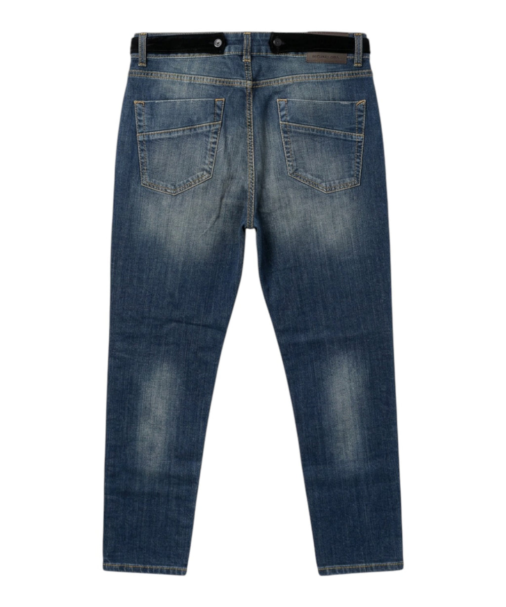 Damejeans Revise i fløjl med bælte i taljen
