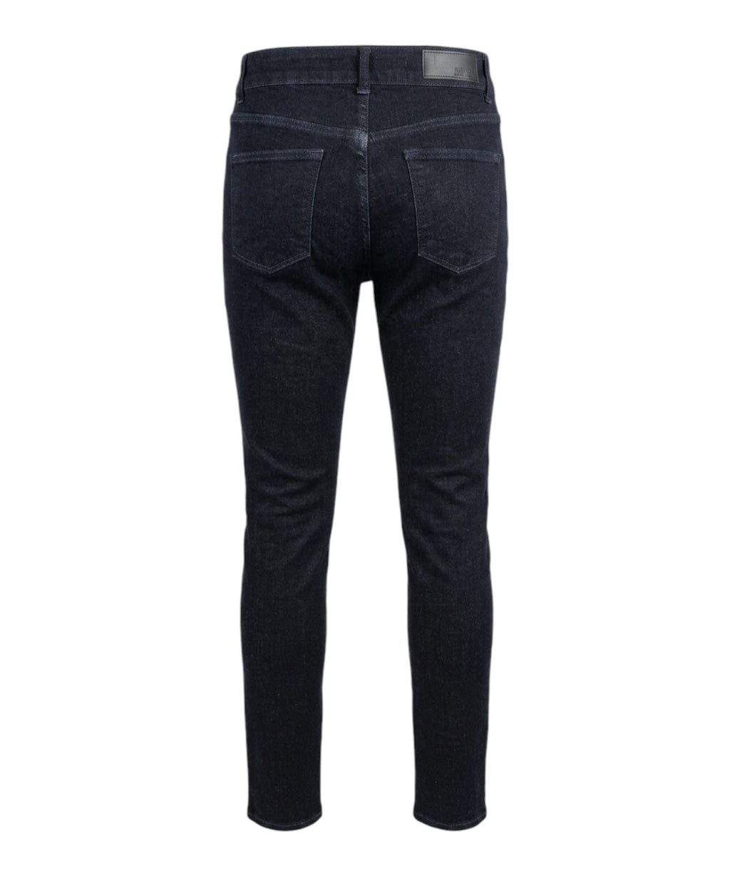 Dame skinny jeans med strass og sidelærredssnor