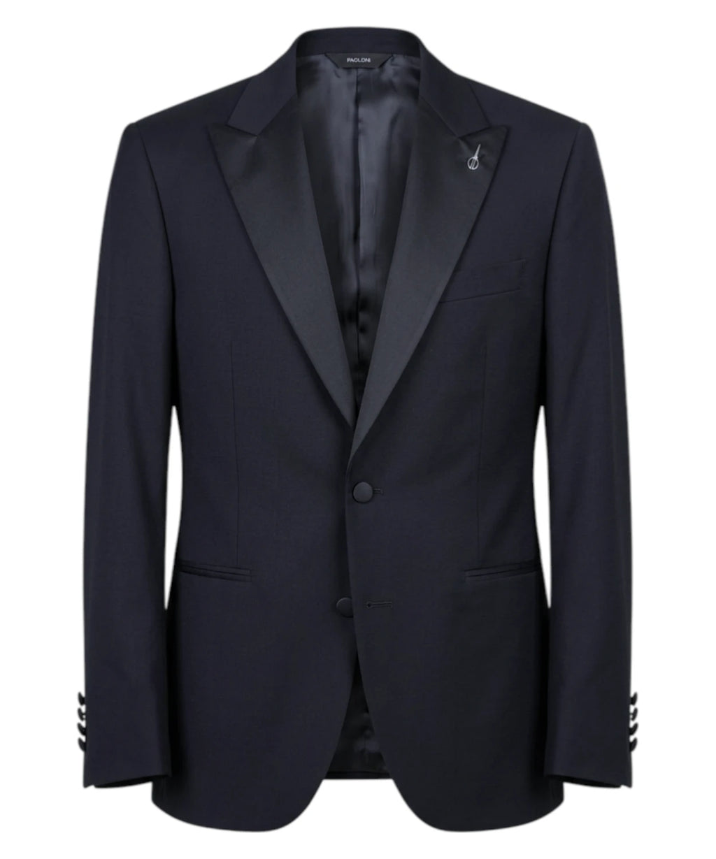 Men's Three-Piece Blue Suit with Elegant Waistcoat