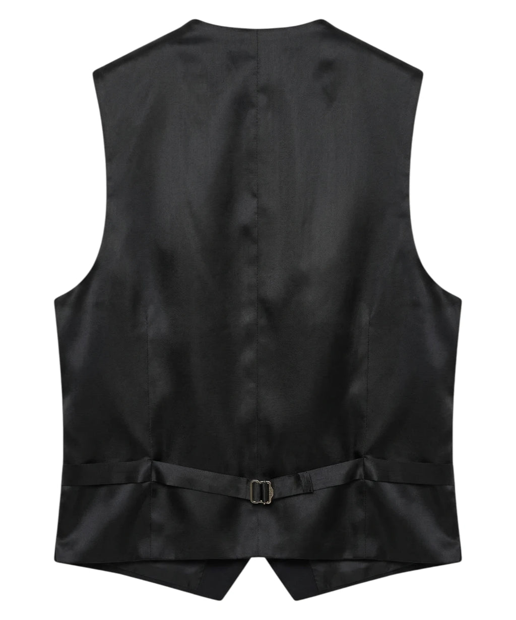 Men's Blue Three-Piece Suit with Elegant Waistcoat