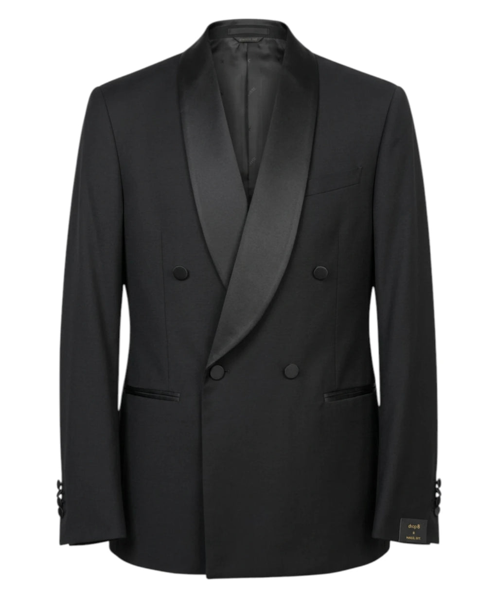 Men's Black Stretch Wool Shawl Collar Tuxedo