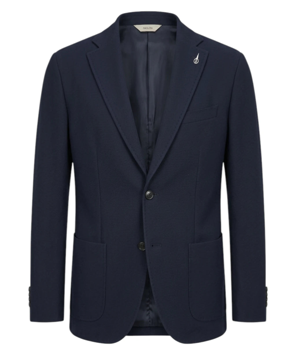 Men's Blue Cotton Jacket - Paoloni Elegant Blazer