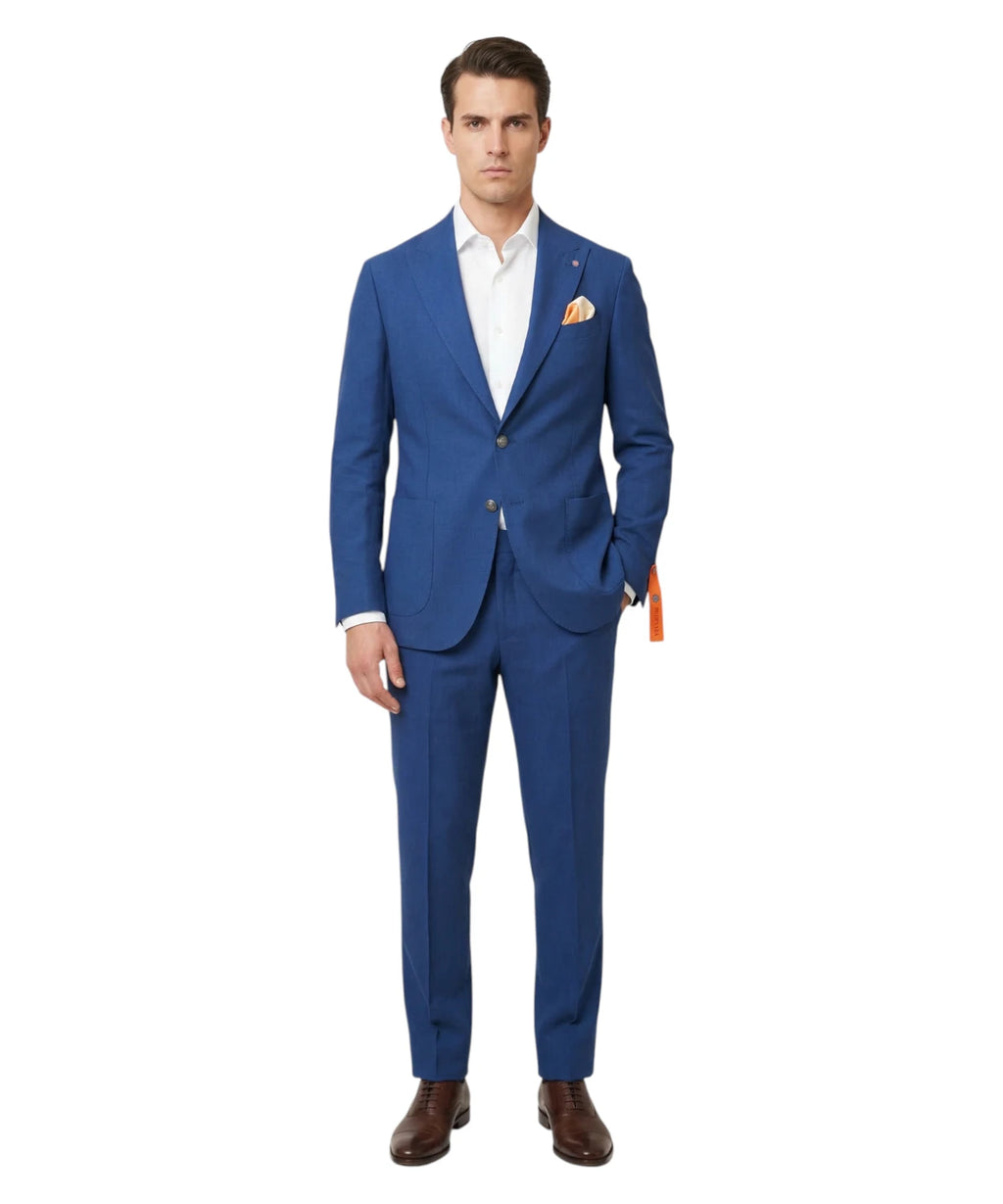 Men's Wasabi Blue Suit with Stretch Jacket and Trousers