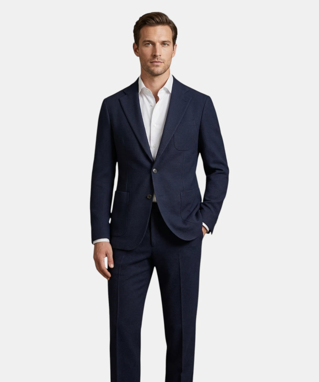 Men's Blue Super 120's Wool Jacket - Tailored Blazer