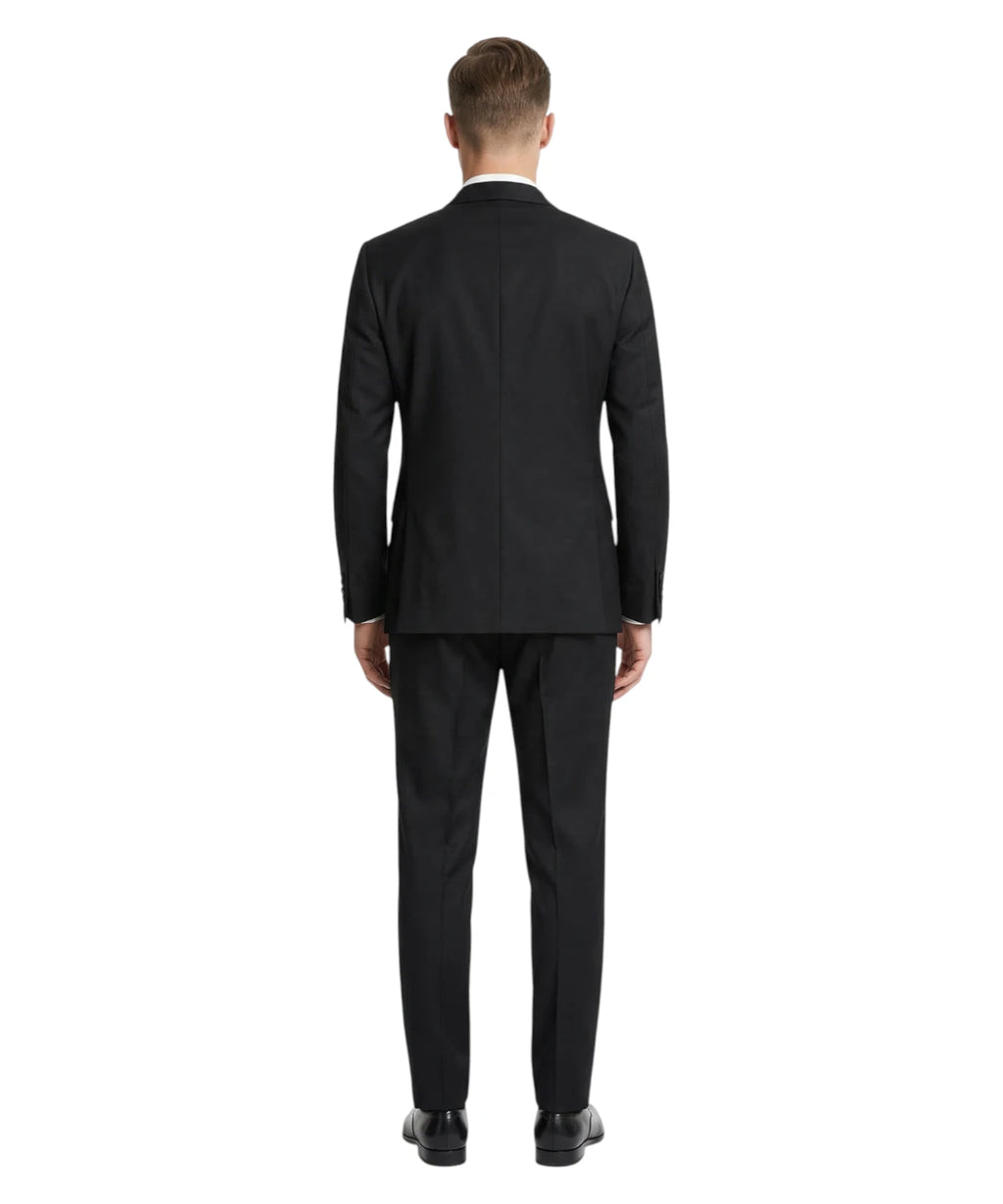 Men's Black Stretch Wool Shawl Collar Tuxedo