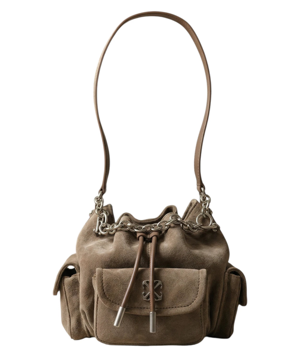 Off White Dumbo.B Suede Leather Chain Bucket Bag