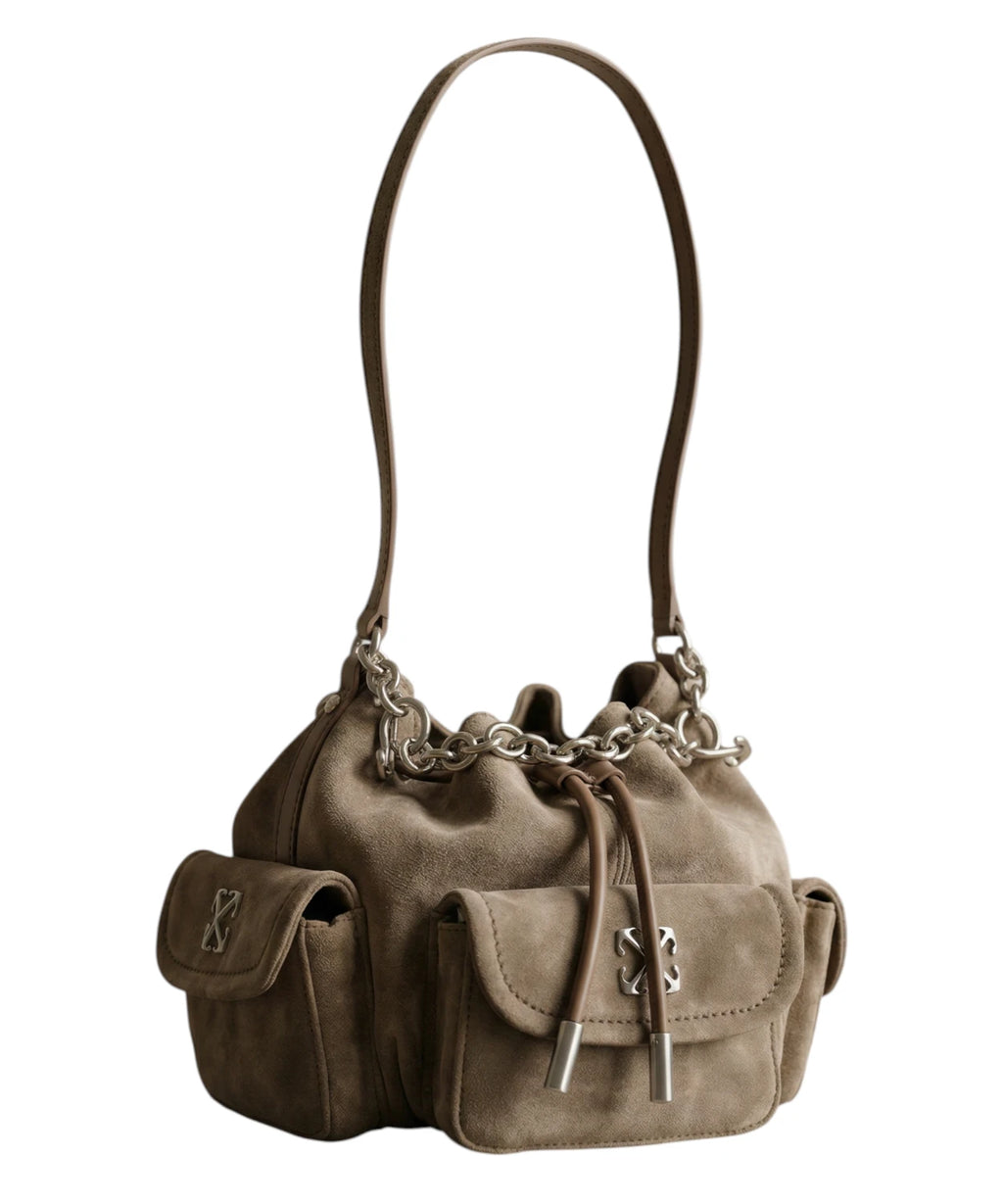 Off White Dumbo.B Suede Leather Chain Bucket Bag