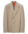 Abito Uomo Gessato Beige Slim Fit