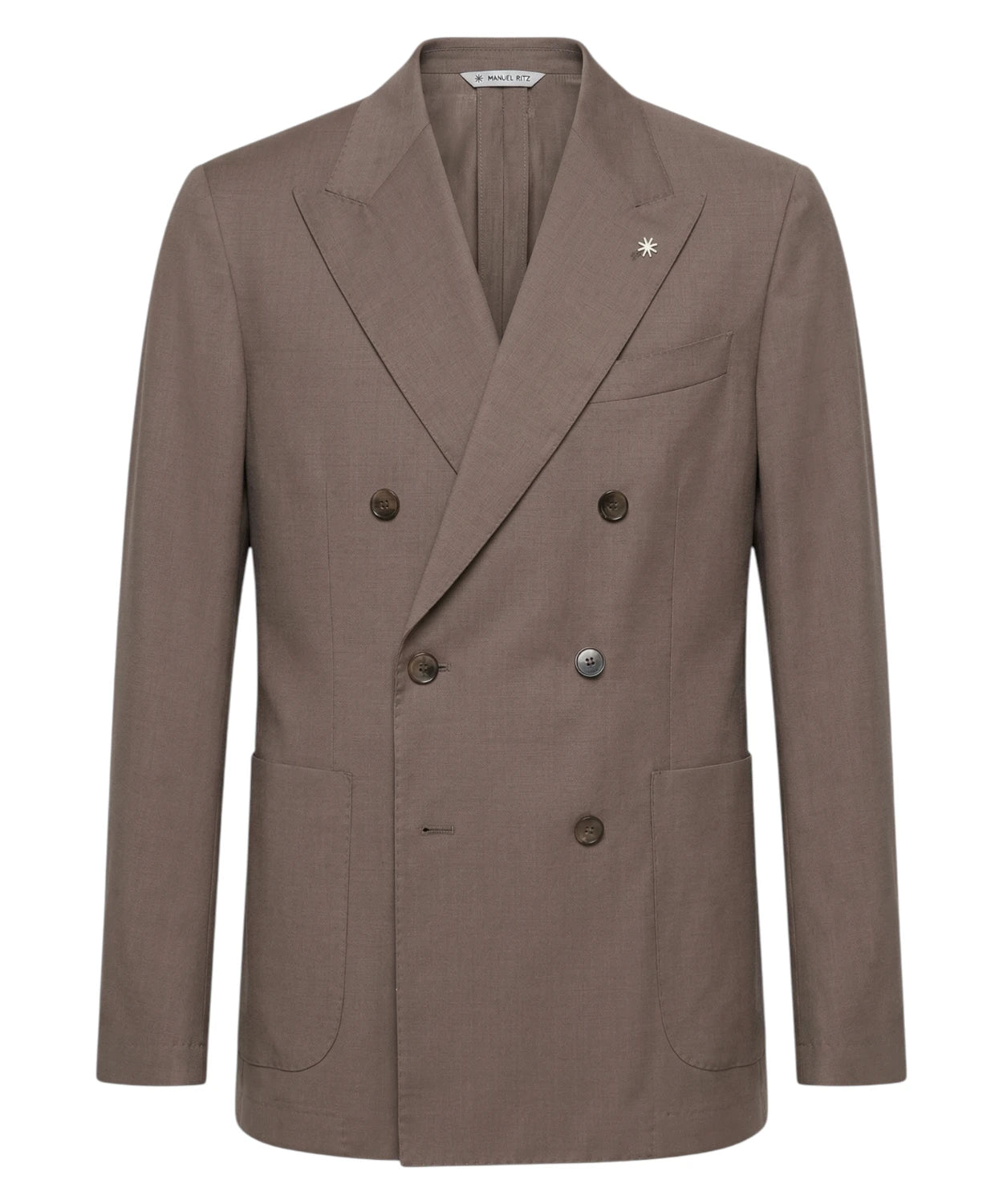 Manuel Ritz Abito Doppiopetto Uomo Marrone in Fresco Lana Stretch
