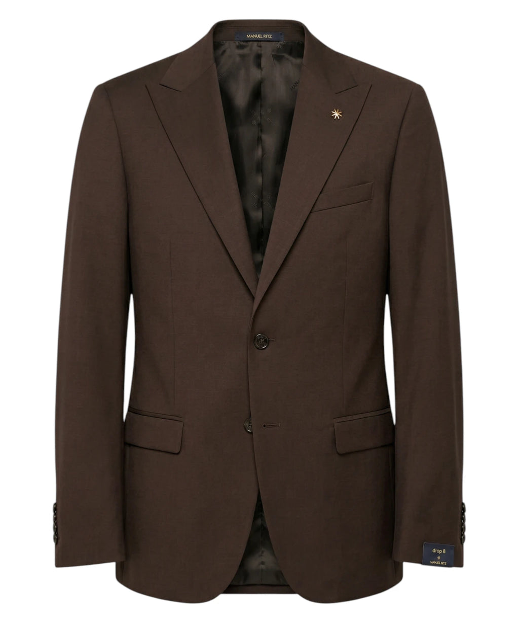 Men's Brown Fresco Stretch Wool Slim Fit Suit