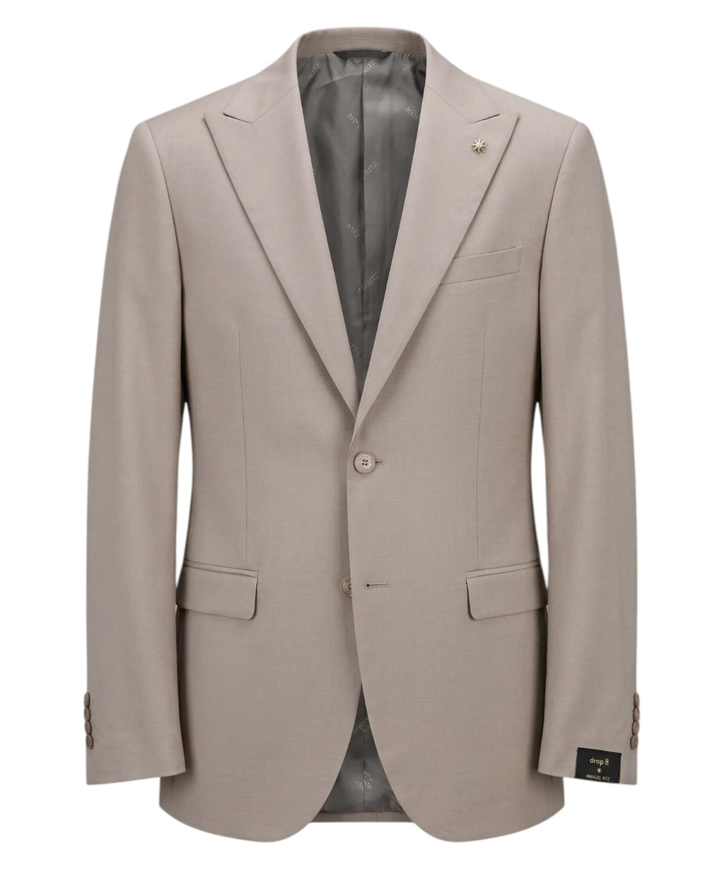 Elegante greige jurk van Fresco Lana Stretch voor heren