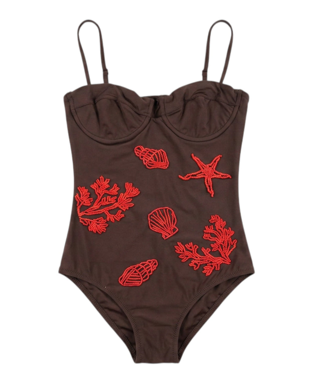 Medea MC2 Saint Barth One-Piece Swimsuit with Underwire and Beads