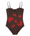 Medea MC2 Saint Barth One-Piece Swimsuit with Underwire and Beads