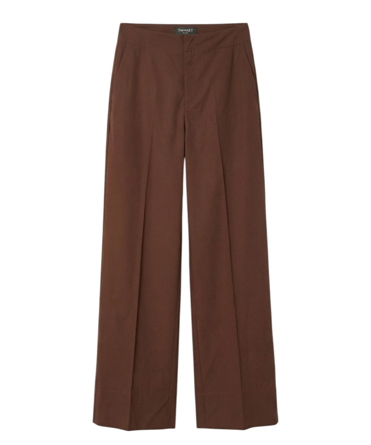 Pantalone Twinset in Cotone con Gamba Larga