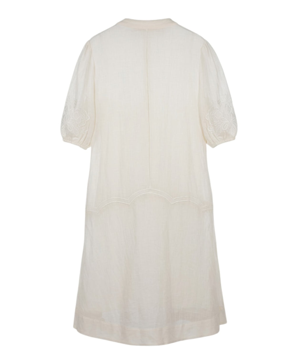 Abito Corto Twinset con Inserti in Pizzo e Cintura