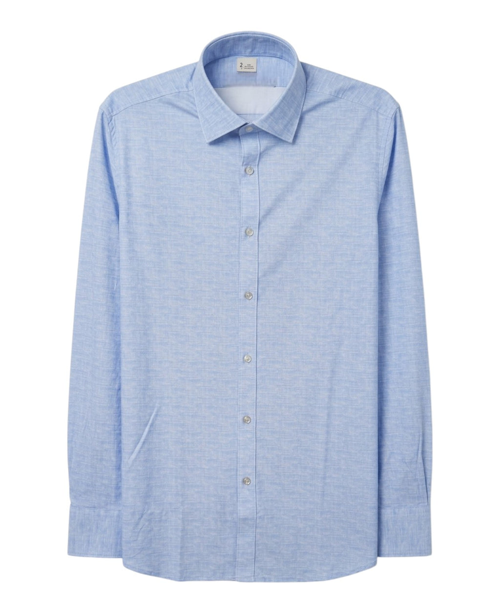 Herreskjorte i nylon stretch med linnedlook