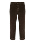 Dondup Koos Corduroy Trousers with Button Placket