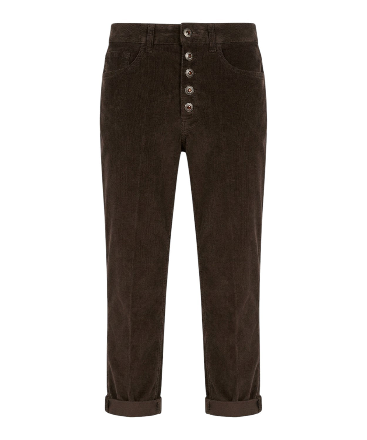 Dondup Koos Corduroy Trousers with Button Placket