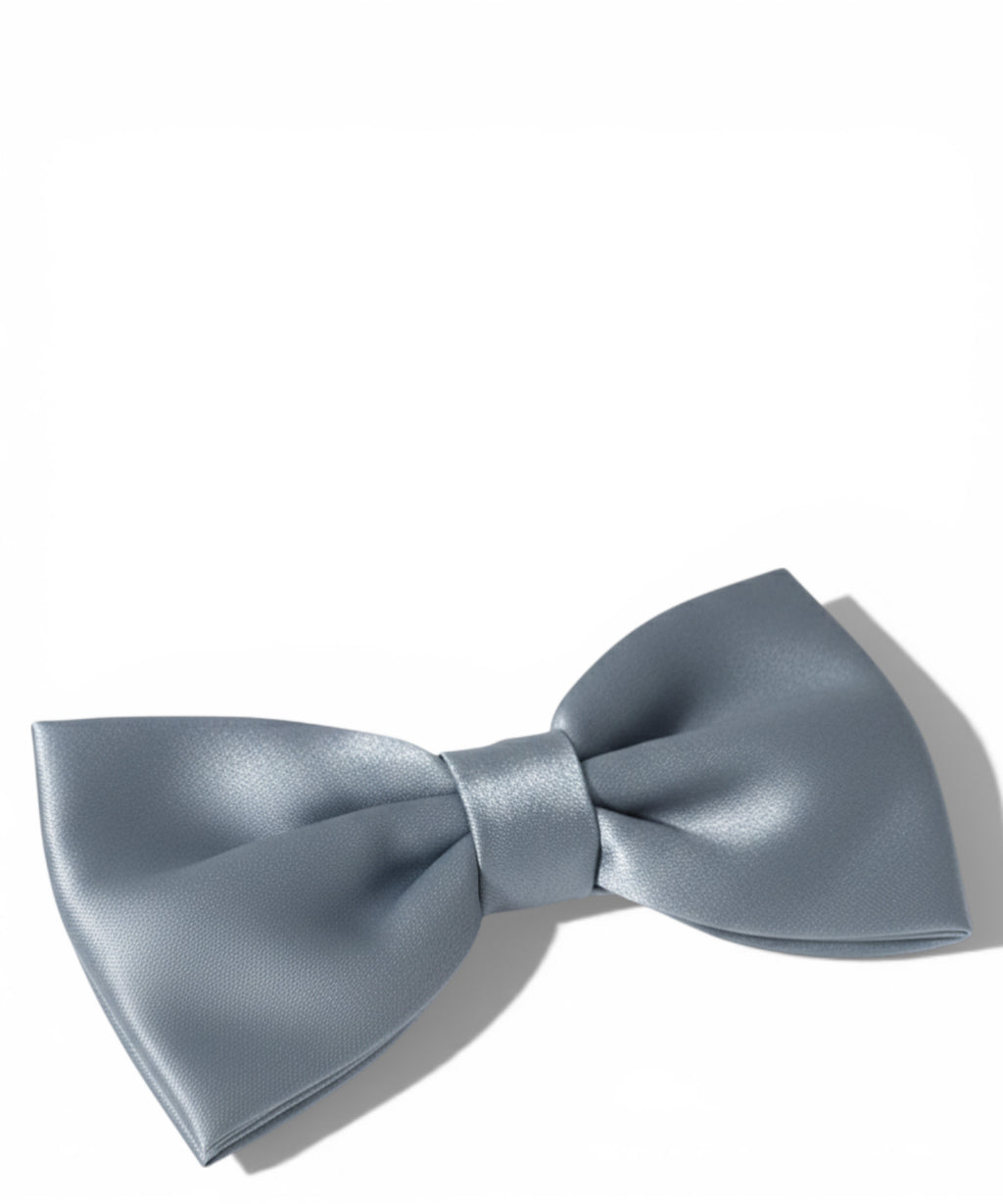 Classic Adjustable Blue Satin Bow Tie for Elegant Occasions