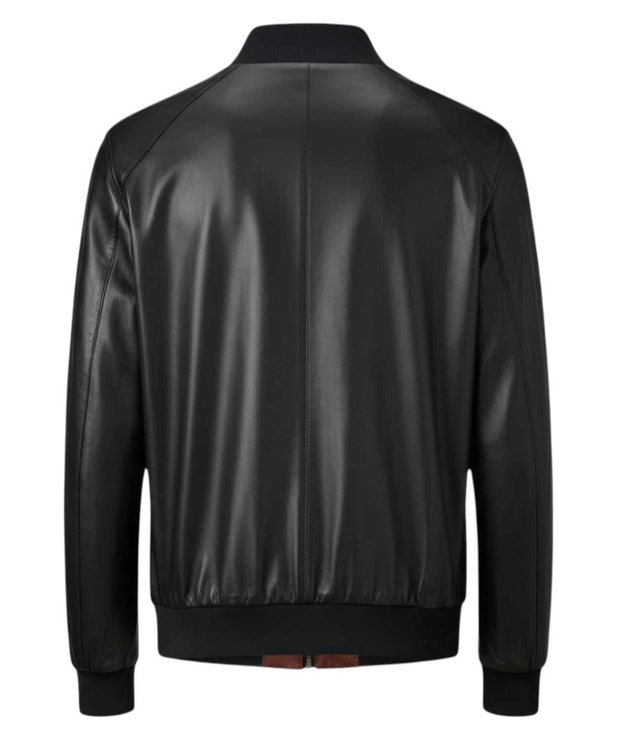 Giubbotto Uomo Pelle Nera Gallotti con Zip e Collo Bomber