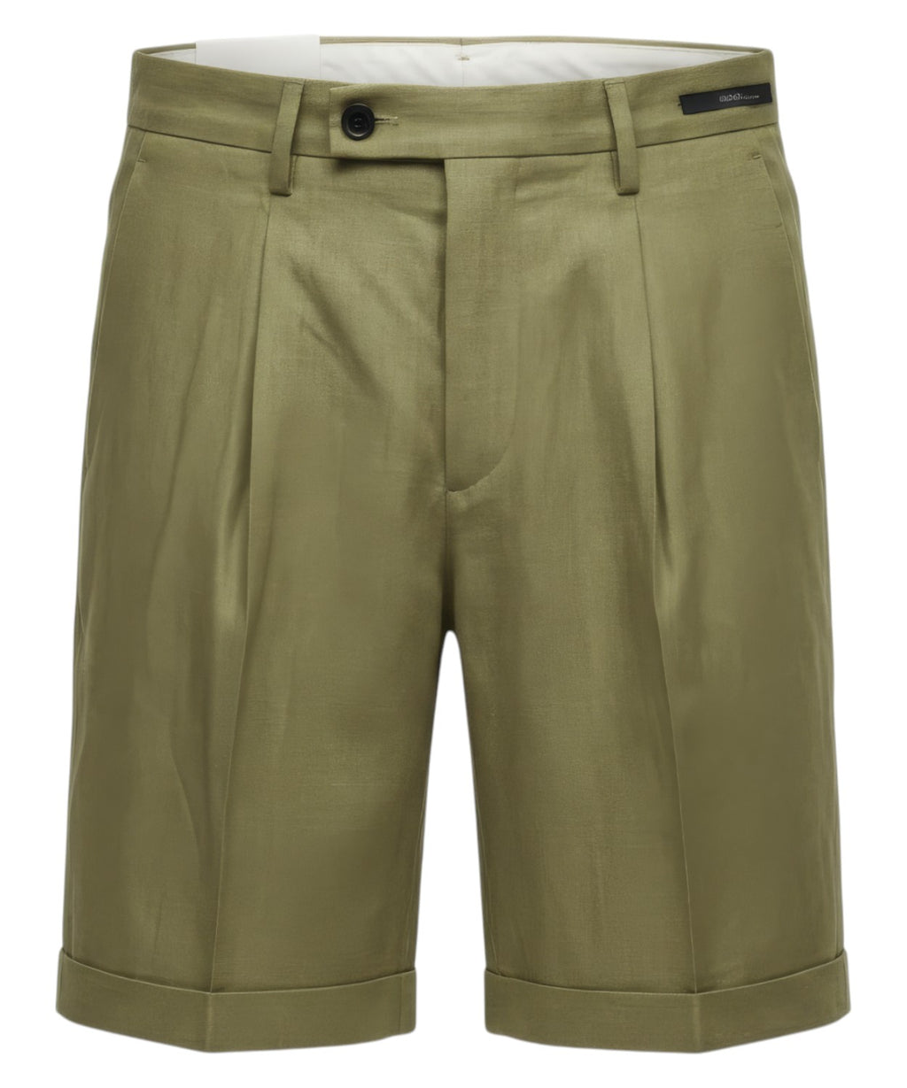 Men's Harry Bermuda shorts in 100% linen with pleats