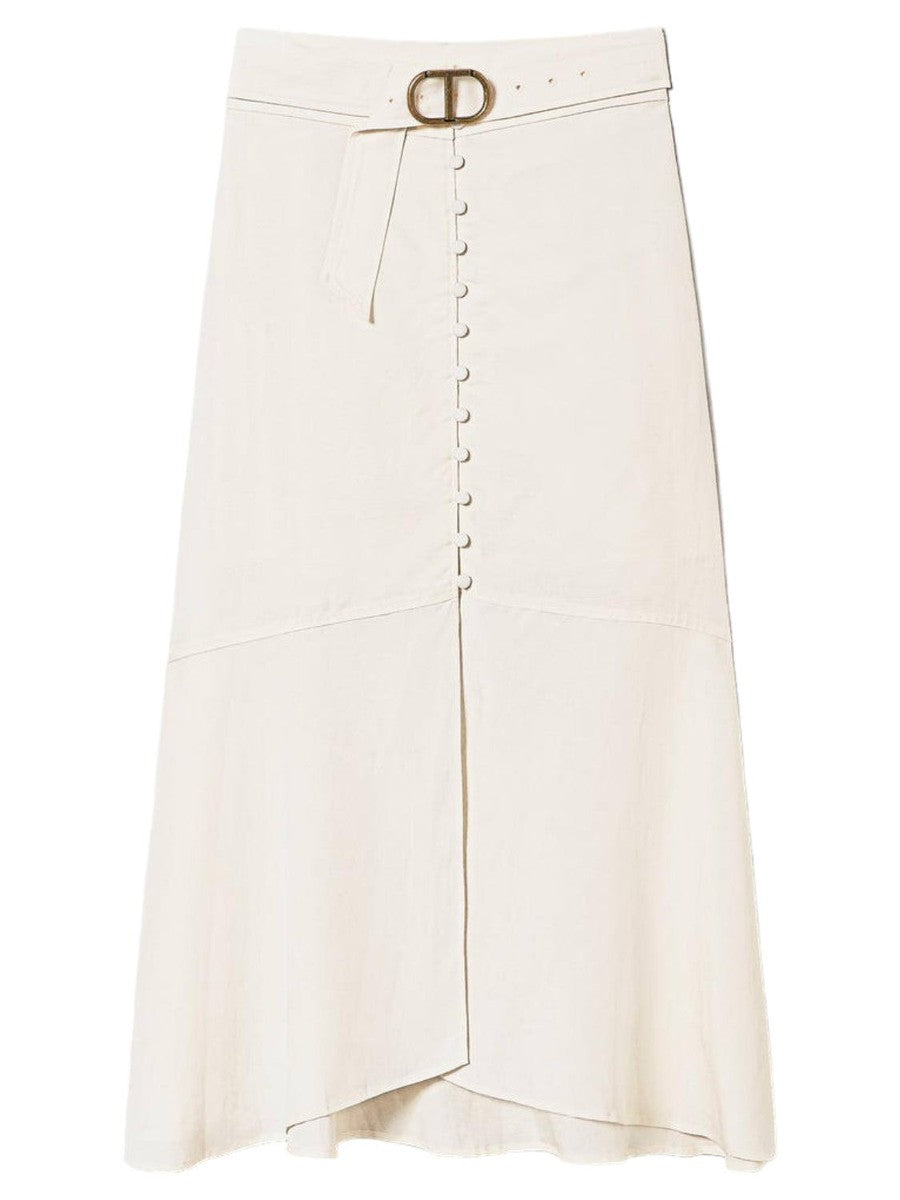 Gonna lunga in tela di misto lino-Twinset-Gonne-Vittorio Citro Boutique