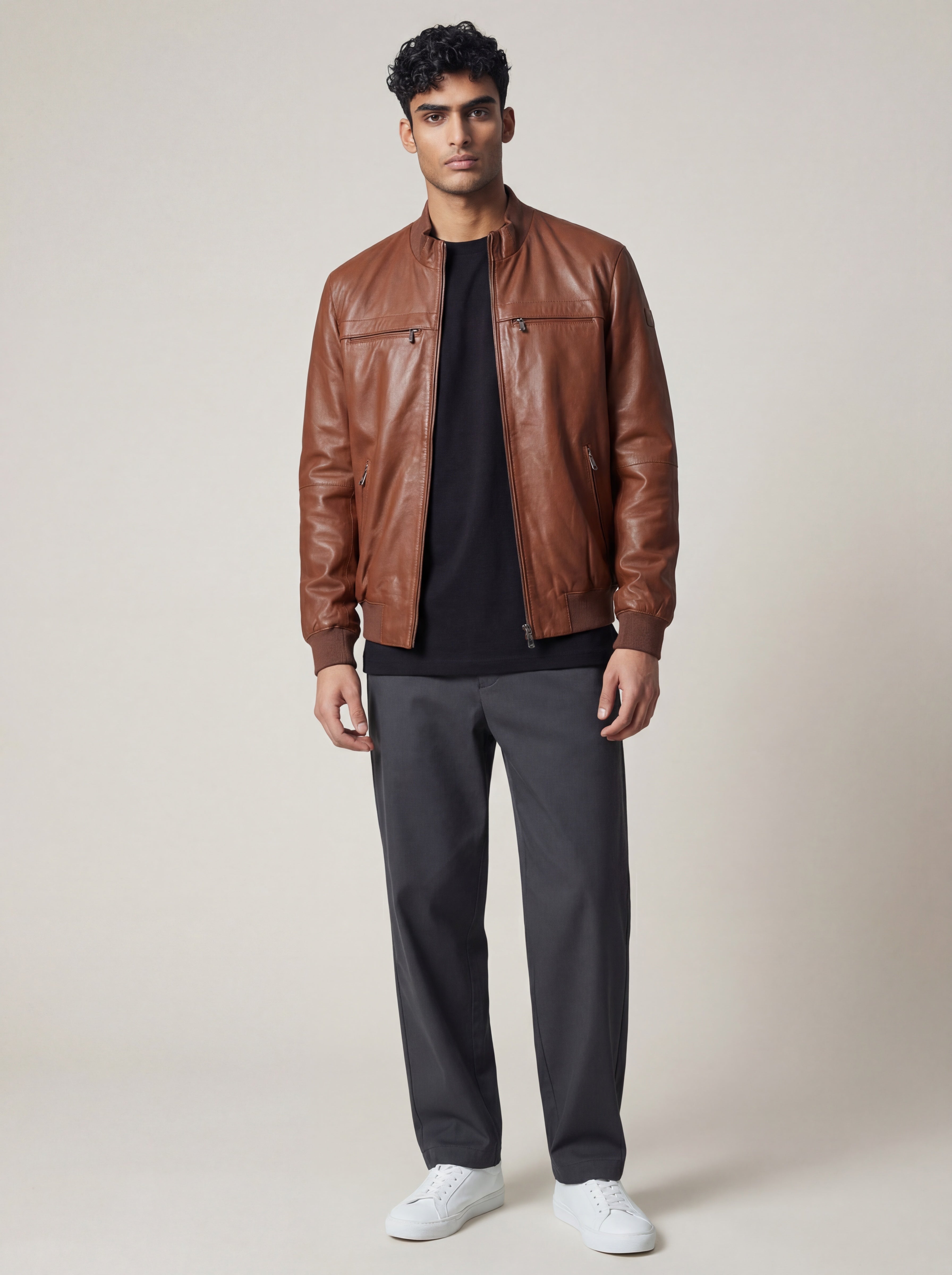 Giubbotto Uomo Peuterey Sands Leather in Pelle Cuoio