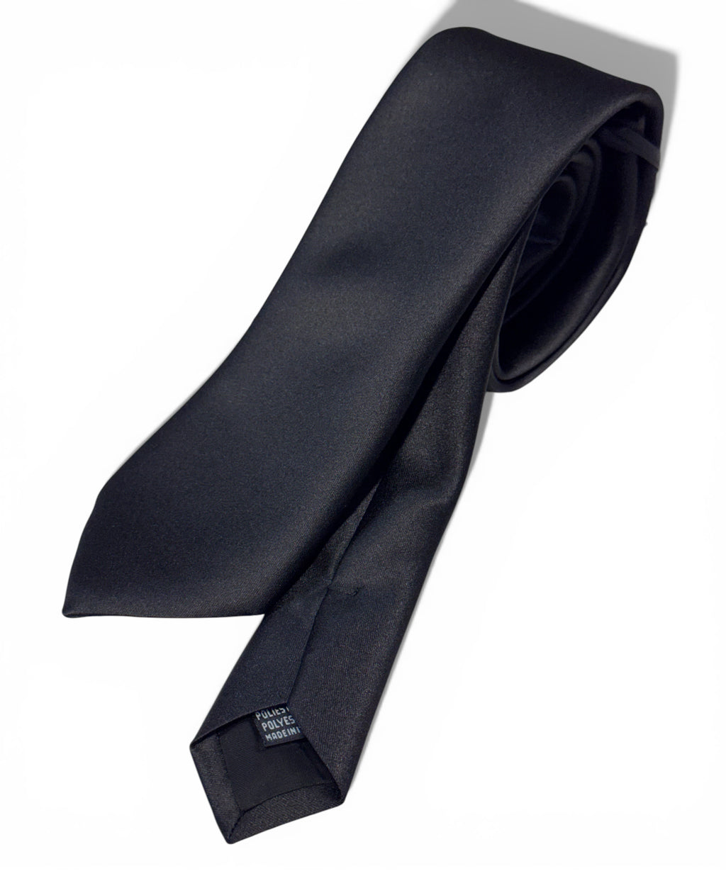 Classic Solid Black Tie - Manuel Ritz