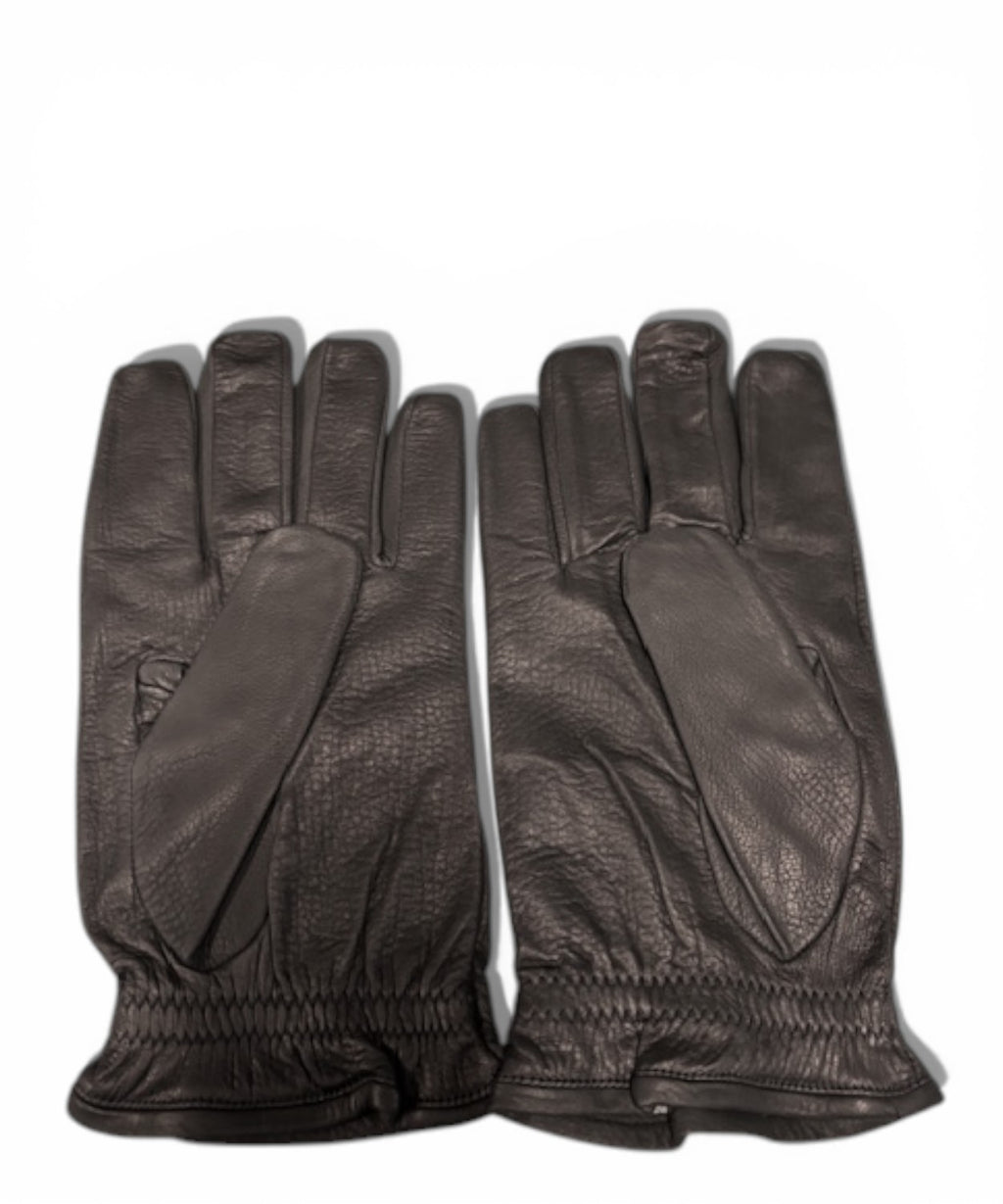 Orciani Men's Nappa Leather Gloves with Elasticated Wrist
