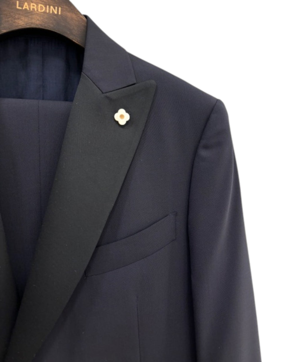 Men's Lardini Suit with Satin Lapels