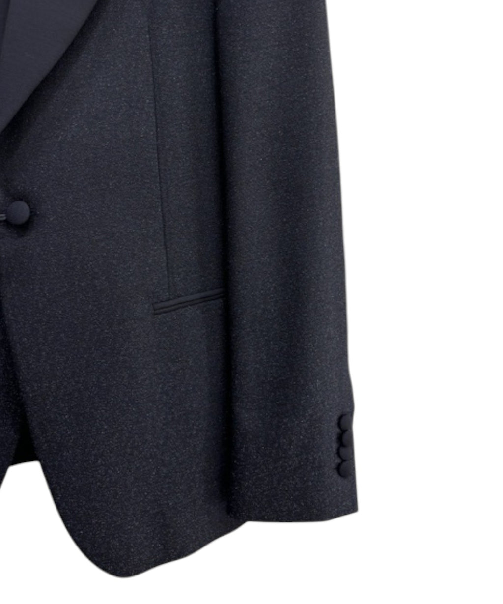 Lardini men's suit with lurex weave and peak lapels