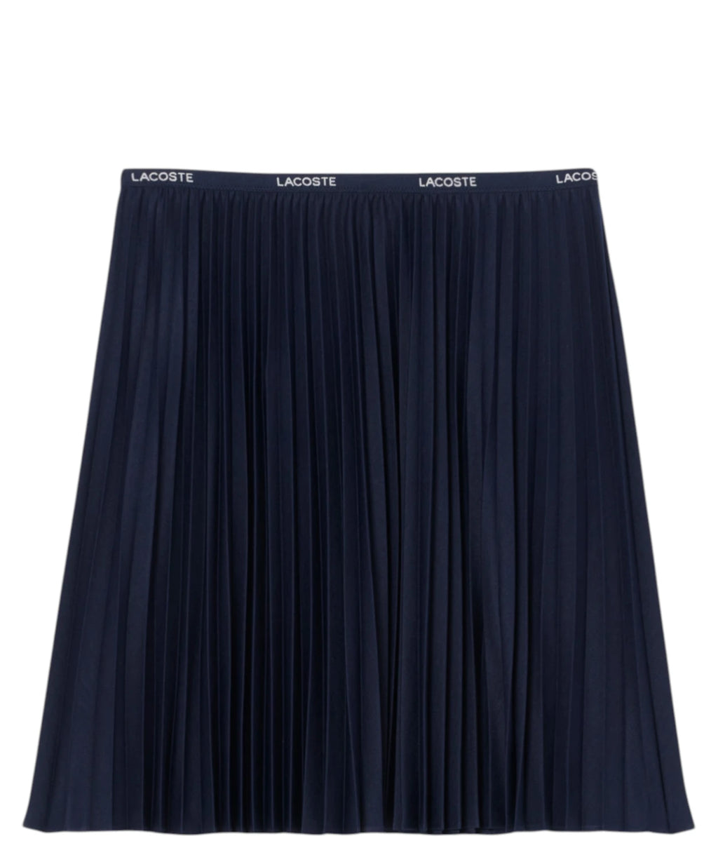 Lacoste Pleated Jersey Skirt with Elasticated Logo Waistband