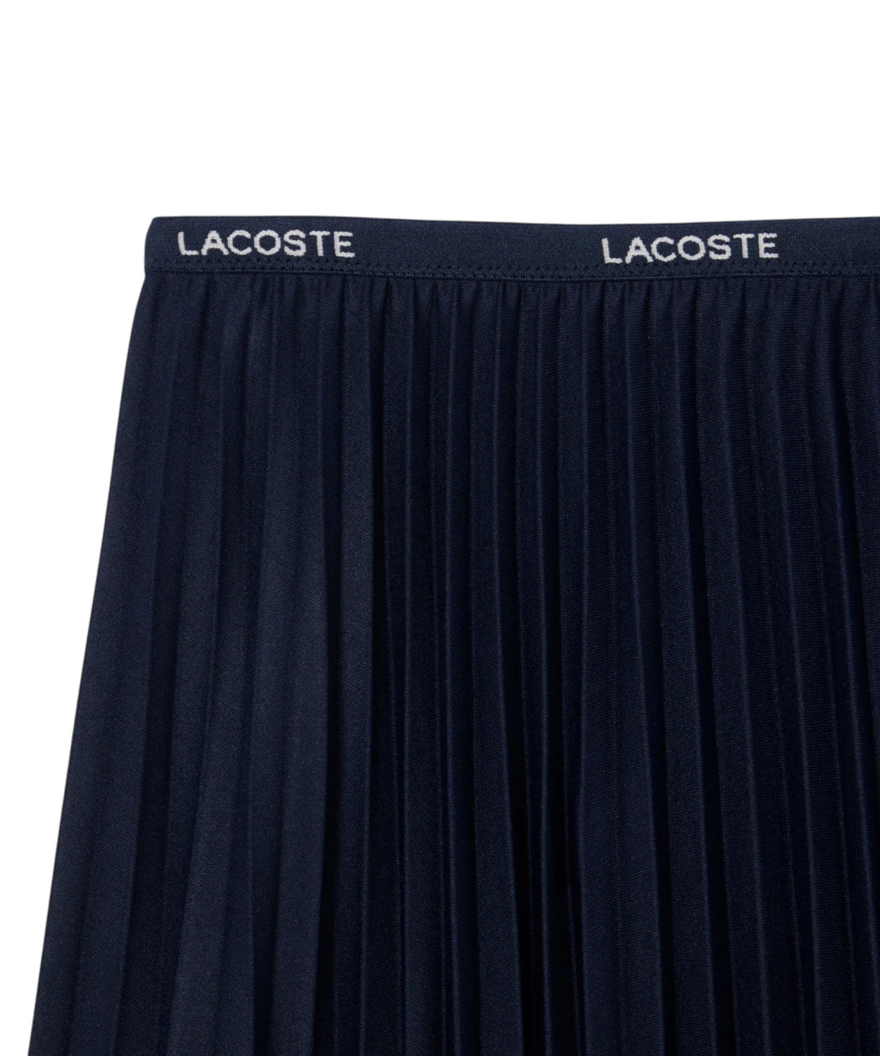 Gonna Corta Lacoste a Pieghe in Jersey con Fascia Logo Elasticizzata