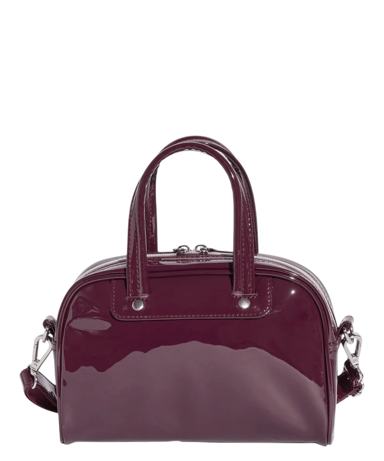 Adidas Mini Bowling Bag with Glossy Patent Leather Shoulder Strap