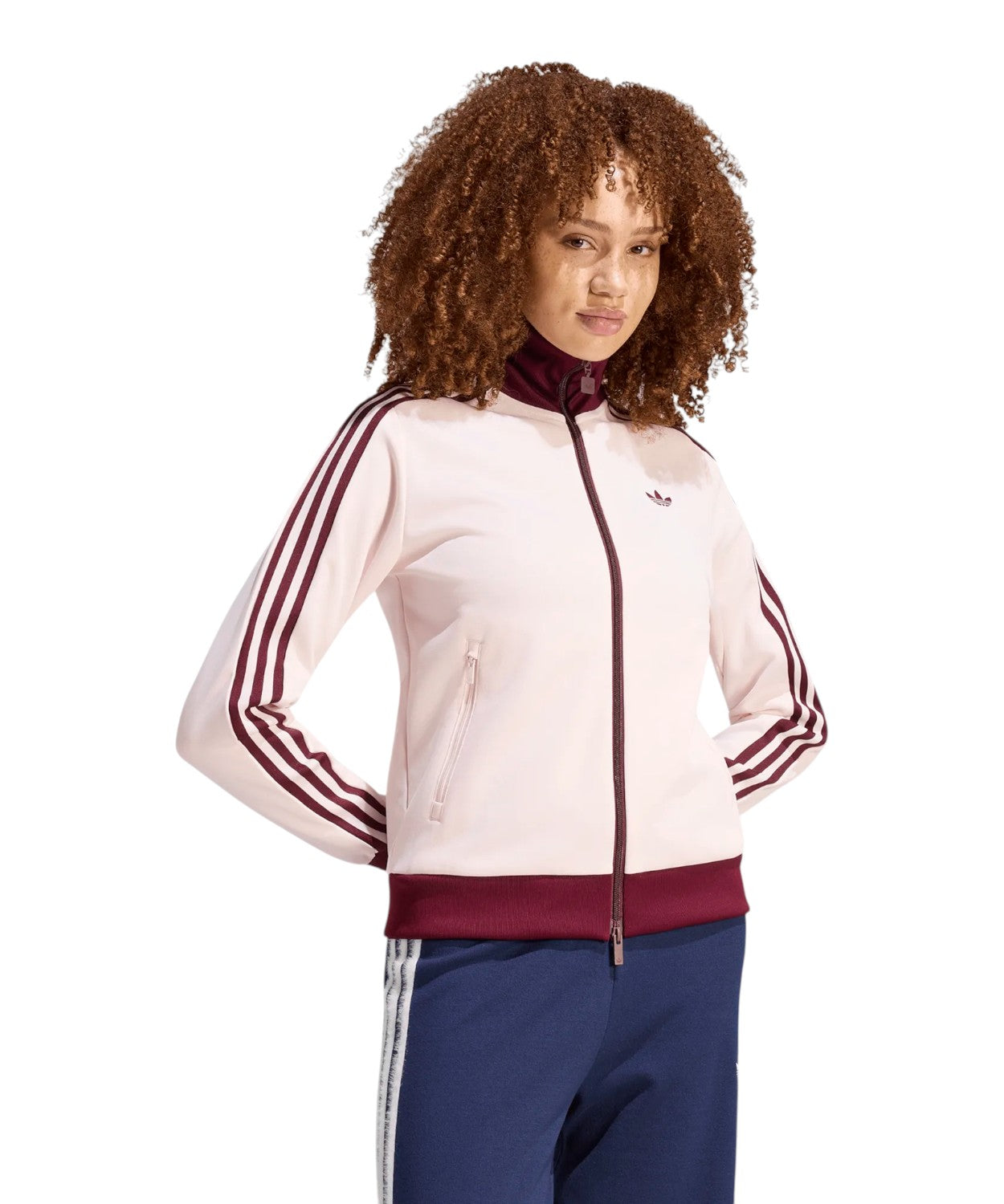 adidas Originals Beckenbauer Track Top pink and burgundy