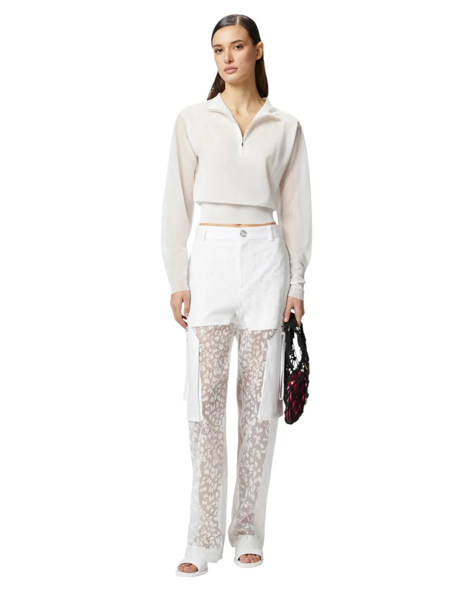 Pantaloni cargo in georgette con fodera e maxi tasche-Pinko-Pantaloni-Vittorio Citro Boutique