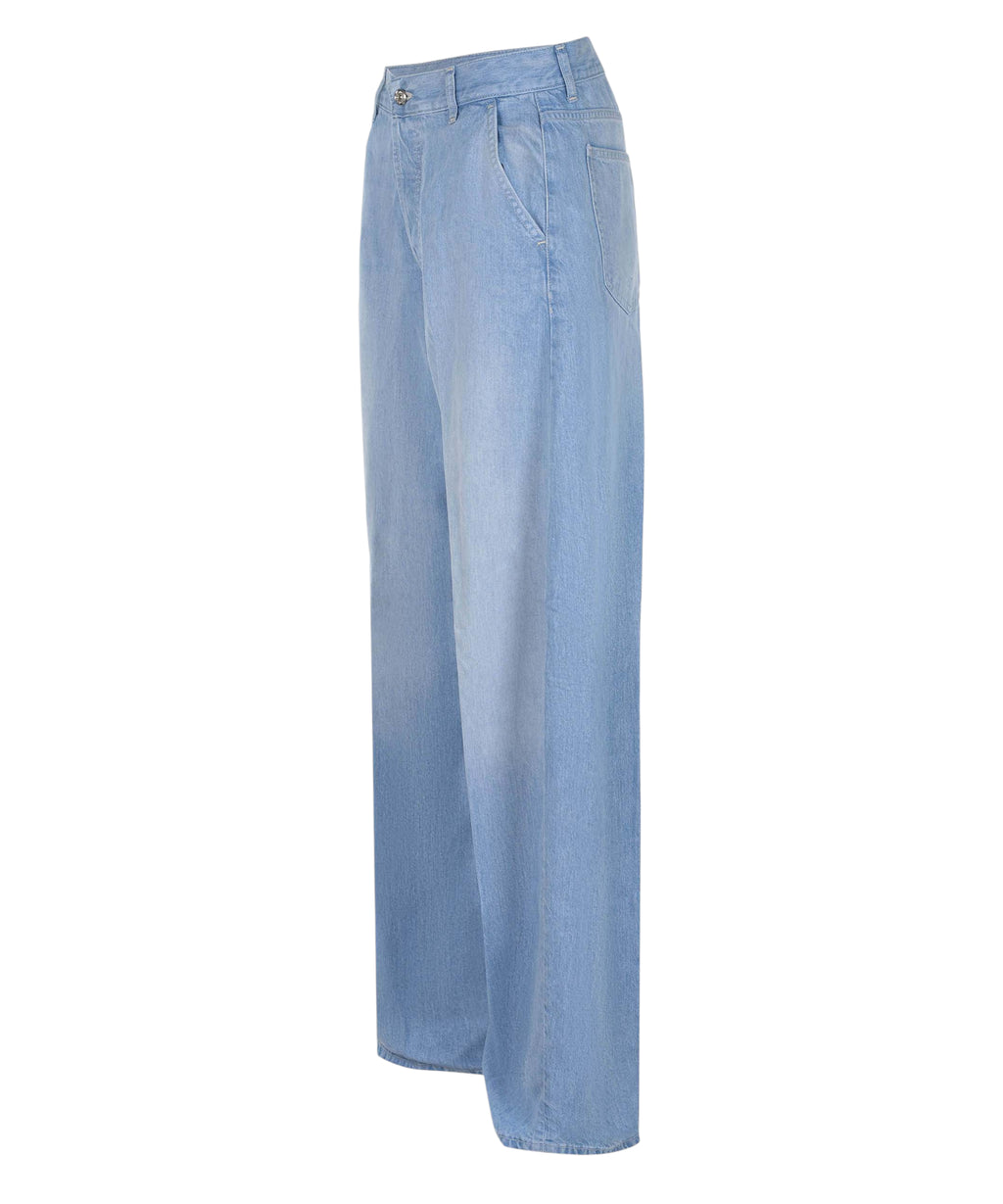 Dondup Alek Wide Leg Jeans in Lyocell Denim