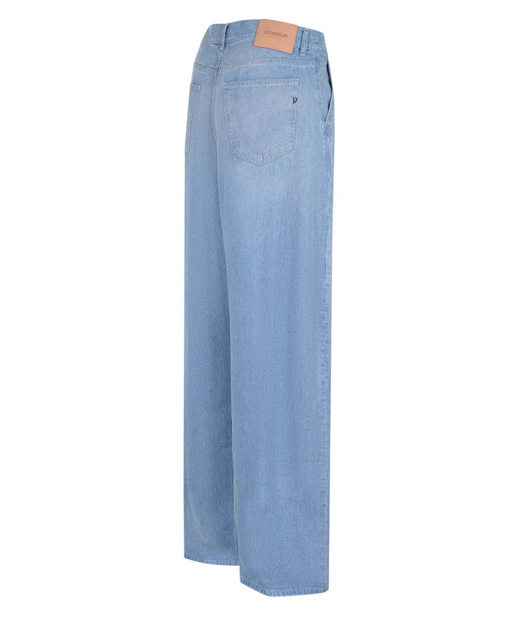 Dondup Alek Wide Leg Jeans in Lyocell Denim