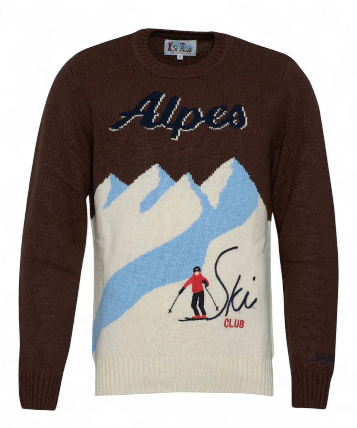Maglione Bombardino in misto cashmere con ricamo Alpes
