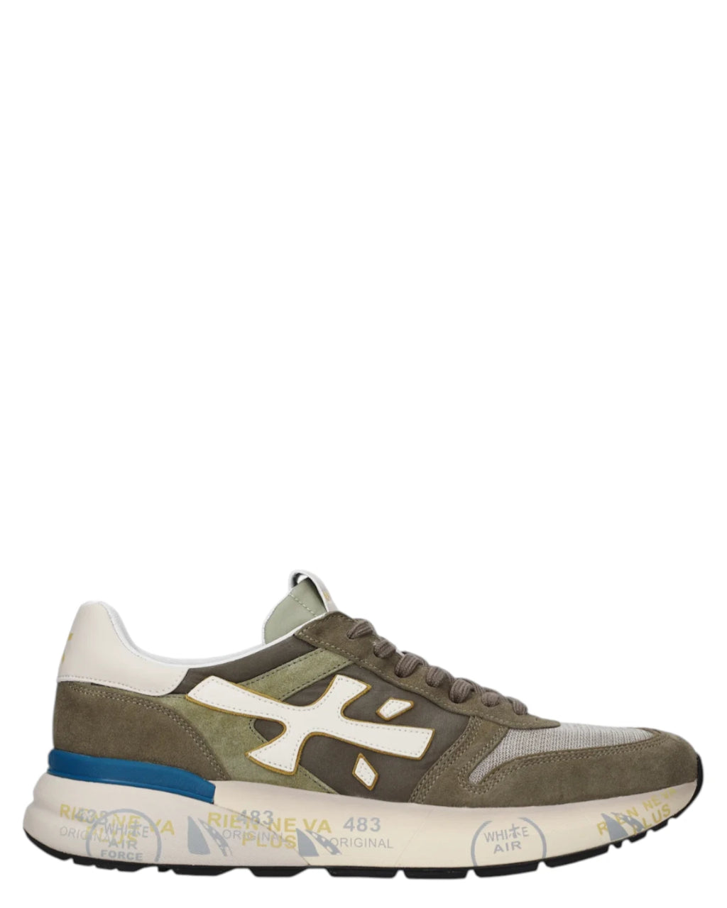 Premiata Mick 8086 Men's Green Leather and Fabric Sneakers