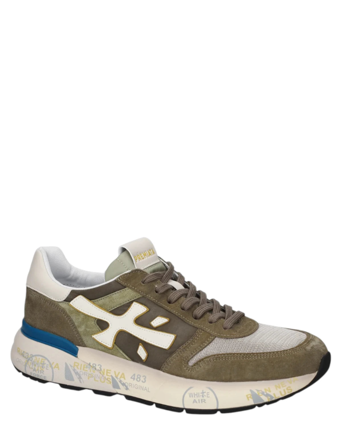 Premiata Mick 8086 Sneakers Uomo Verdi in Pelle e Tessuto
