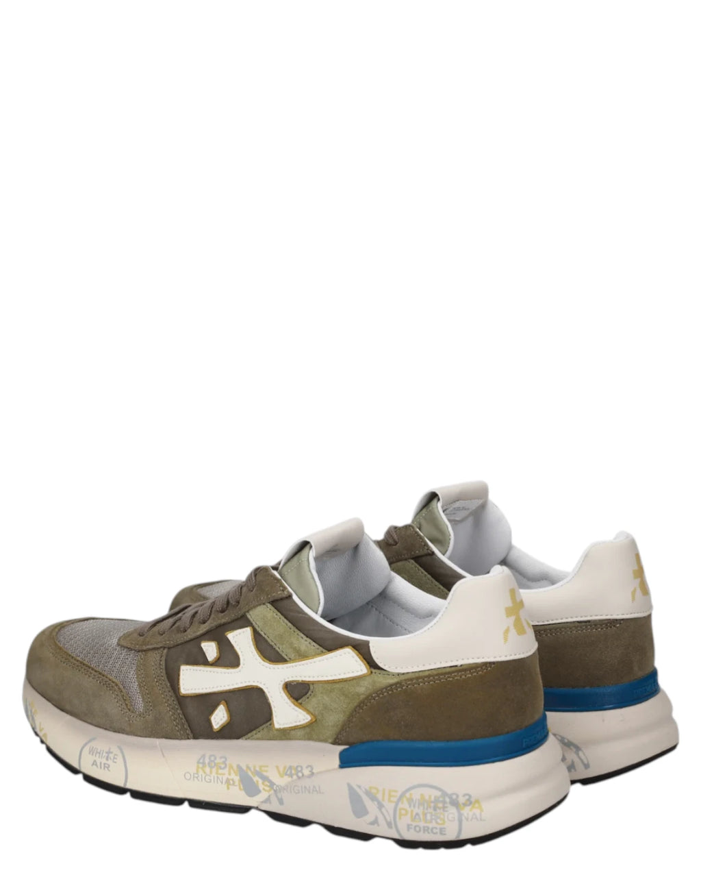 Premiata Mick 8086 Men's Green Leather and Fabric Sneakers