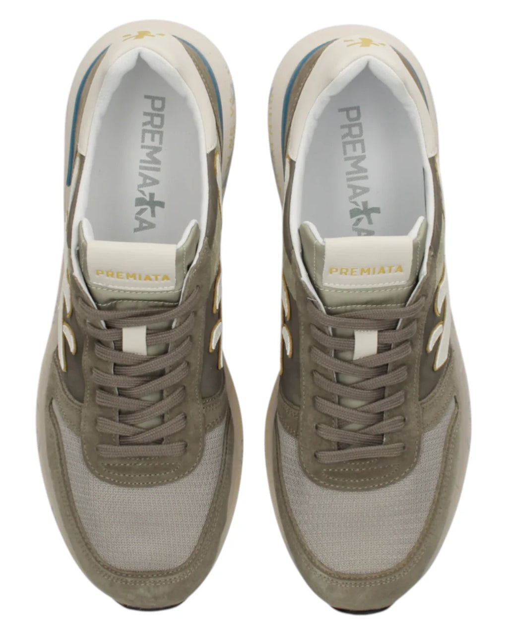 Premiata Mick 8086 Men's Green Leather and Fabric Sneakers