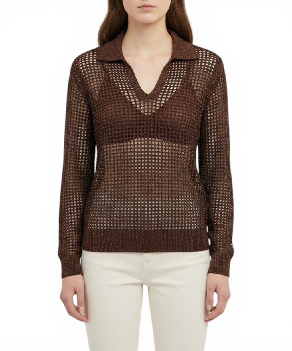 Women's openwork lurex sweater by MC2 Saint Barth